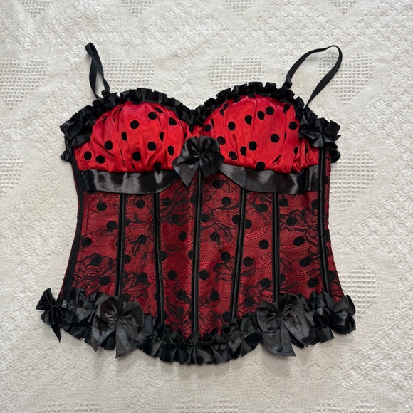 Spirit Halloween Red And Black Corset Top (XL) - Picture 1 of 6